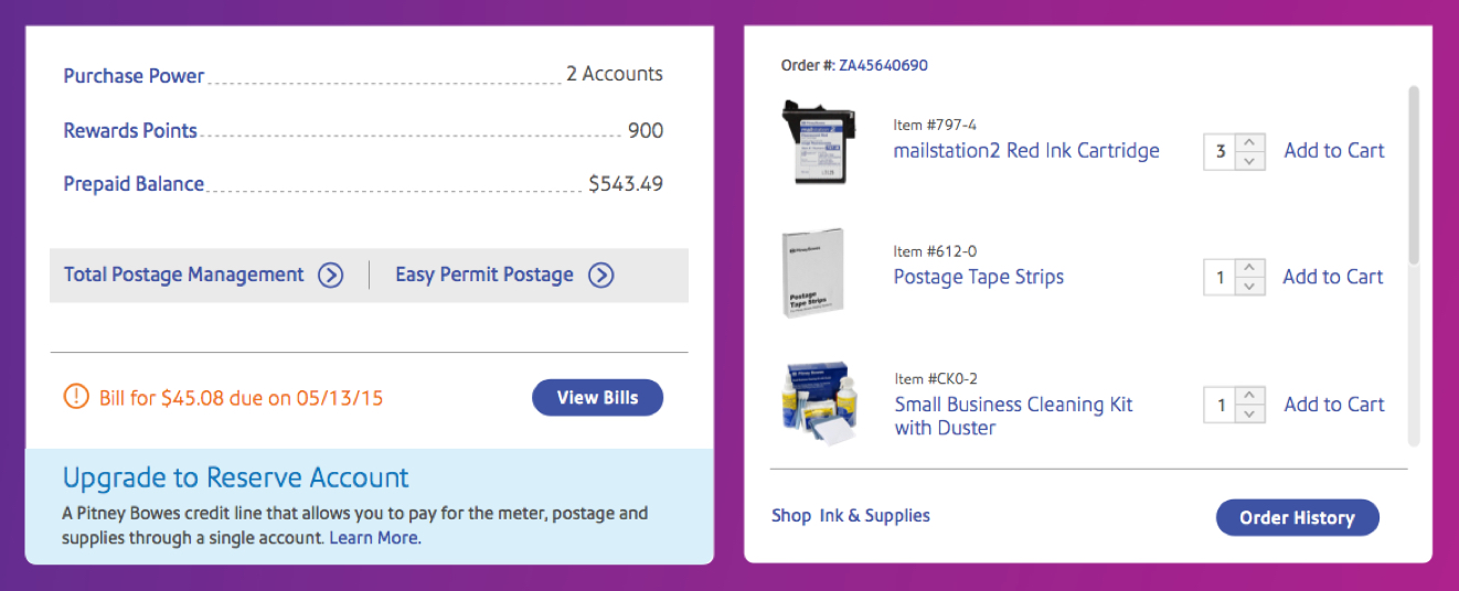 Your account at Pitney Bowes Sign In