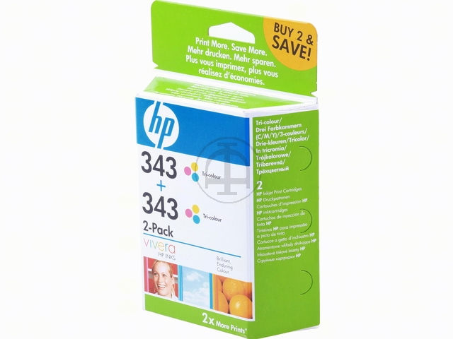 HP Tintenpatron CB332EE 2x 343 3farb VE2