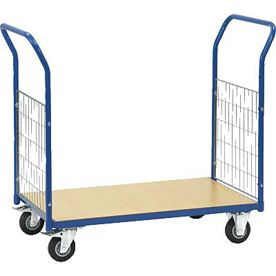 FAirCart Doppel-Stirnwandwagen/17021, blau, 100x60cm, bis 200kg, 1210x611x1033mm