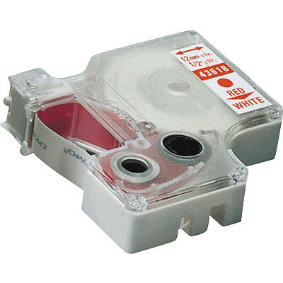 DYMO Schriftbänder D1/ S0720550, 12 x 7, rot/weiß, 12 x 7