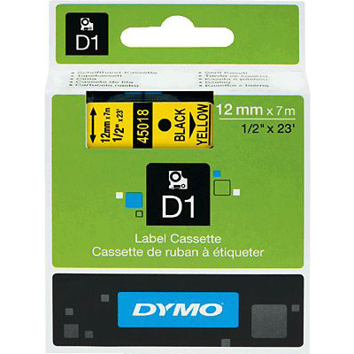 DYMO Schriftbänder D1/ S0720580, 12 x 7, schwarz/gelb, 12 x 7