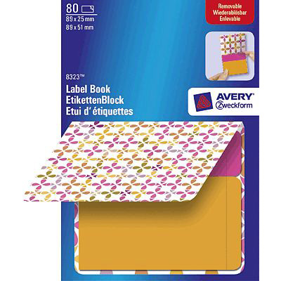 AVERY Zweckform Etiketten-Block /8323, 51 / 25x89mm , pink/orange, Inh. 80