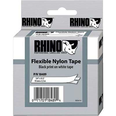 DYMO Beschriftungsband 19mm für Rhino/ S0718120, 19 mm x 3,5 m, schwarz/weiß