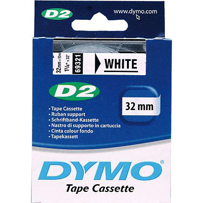 DYMO Schrift- und Farbbänder D2/ S0721250, B 32 mm x L 10 m, weiß, 32x10
