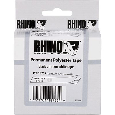 DYMO Beschriftungsband 9mm für Rhino/ S0718240, B 9 mm x L 5,5 m, schwarz/weiß