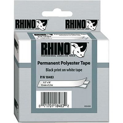 DYMO Schriftband 5,5/ S0718210, 12 mm x 5,5 m, schwarz/weiß, Polyester