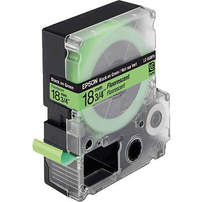 EPSON® Fluoreszierendes Band Blk/Green 18/9/ C53S626403, Breite 18mm, Länge 9m