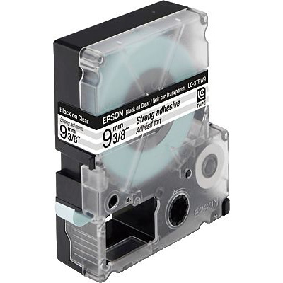 EPSON® Stark Haftendes Band Blk/Clear 9/9/ C53S624405, Breite 9mm, Länge 9m
