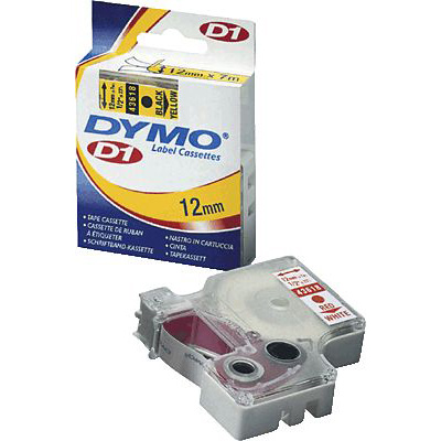 DYMO Schriftbänder D1/ S0720790, B 6 mm x L 7 m, schwarz/gelb, 6 x 7
