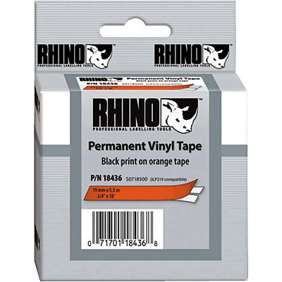 DYMO Beschriftungsband für Rhino Pro Vinyl/ S0718500,19 mm x 5,5 m,sw/orange