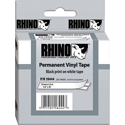 Dymo Beschriftungsband für Rhino Pro Vinyl/S0718600 12 mm x 5,5 m schwarz / weiß