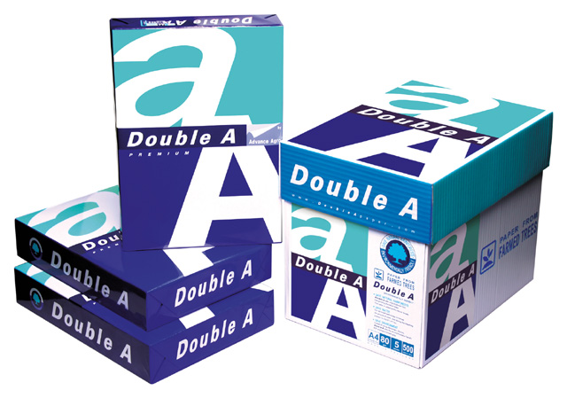 Double A Papier, DIN A4, 80g/m², 2500 Blatt/Karton